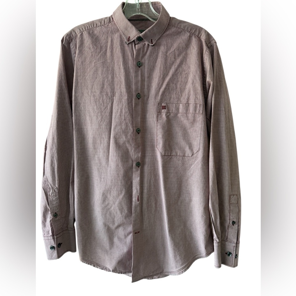 Givenchy Men's modern fit Button-Down Shirt - Maroon checkered size S
